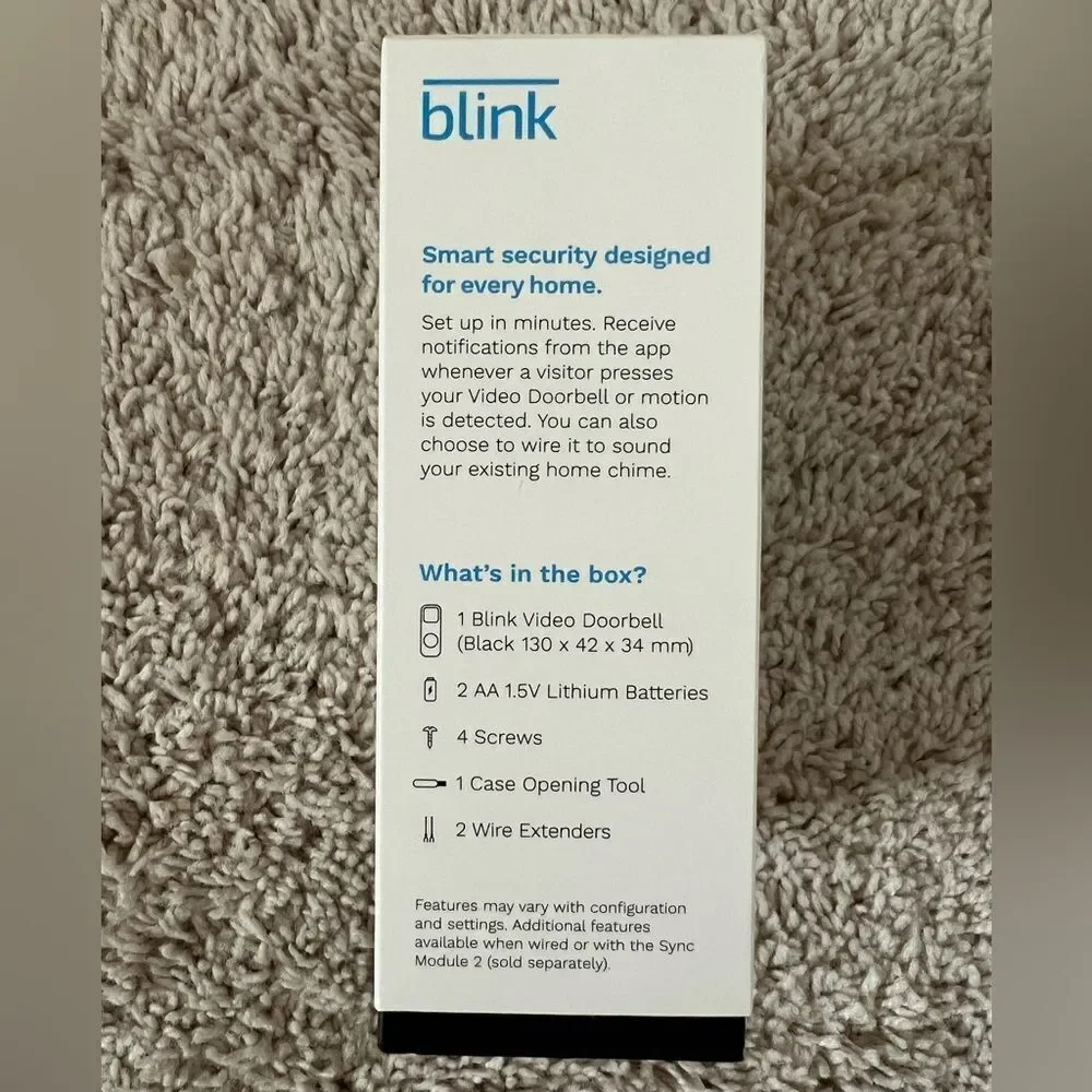 Blink Video Doorbell 2Way Audio HD Video Motion & Chime Wireless/Wired-W…